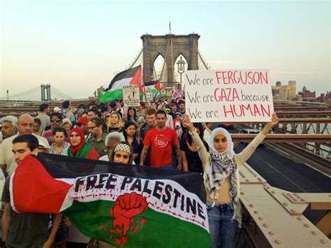 Protesters march on Golden Gate Bridge, hoist Palestinian flag